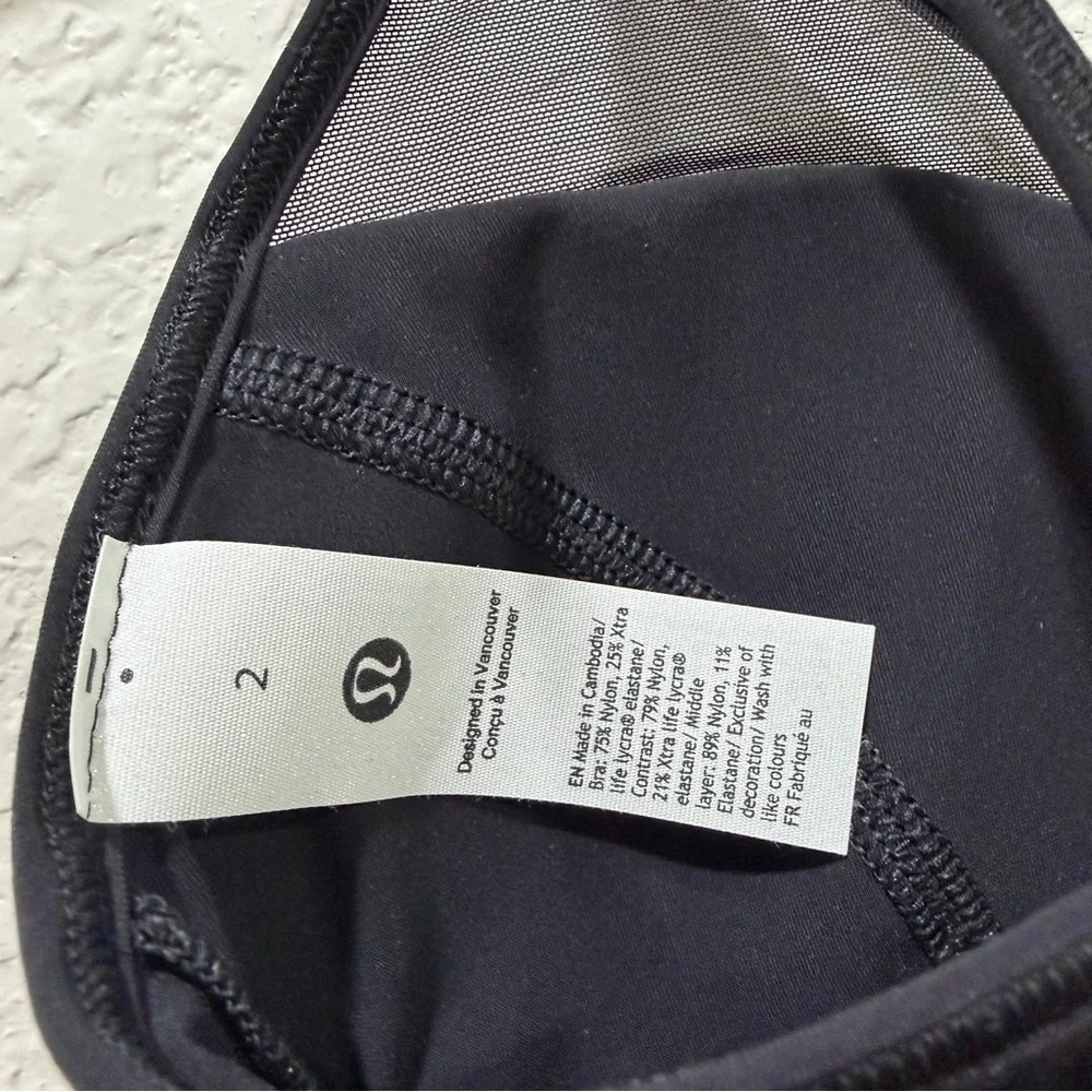 Lululemon Anew Bra Black Size 2